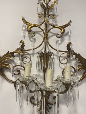 Gilded Bronze & Crystal Sconces, Set of 2-VHF-967914