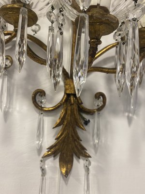 Gilded Bronze & Crystal Sconces, Set of 2-VHF-967914