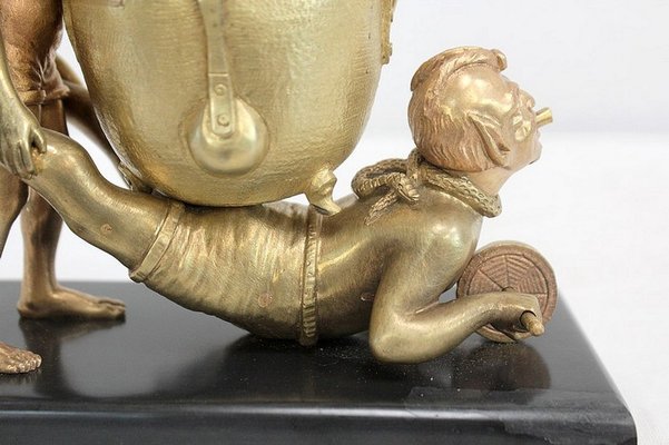 Gilded Bronze Depicting Imps Wheelbarrowing, Late 19th Century-RVK-1010190