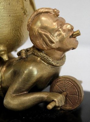 Gilded Bronze Depicting Imps Wheelbarrowing, Late 19th Century-RVK-1010190