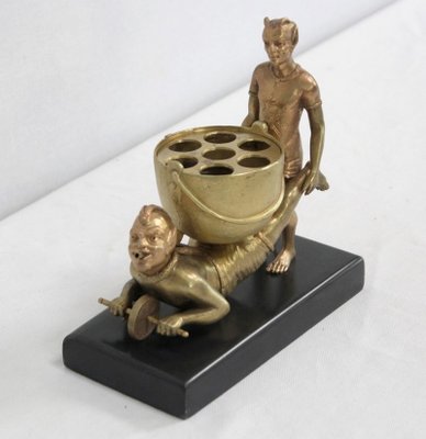 Gilded Bronze Depicting Imps Wheelbarrowing, Late 19th Century-RVK-1010190