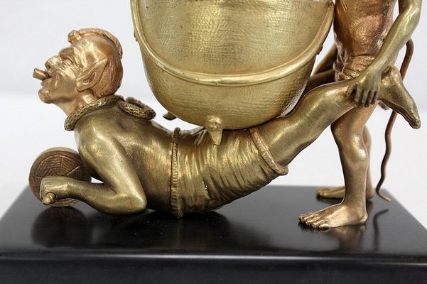 Gilded Bronze Depicting Imps Wheelbarrowing, Late 19th Century-RVK-1010190