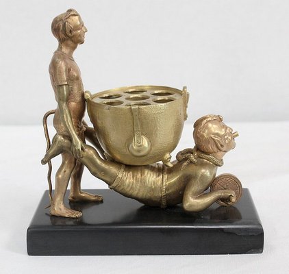 Gilded Bronze Depicting Imps Wheelbarrowing, Late 19th Century-RVK-1010190