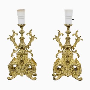 Gilded Bronze Table Lamps, 1890s, Set of 2-WMV-1767203