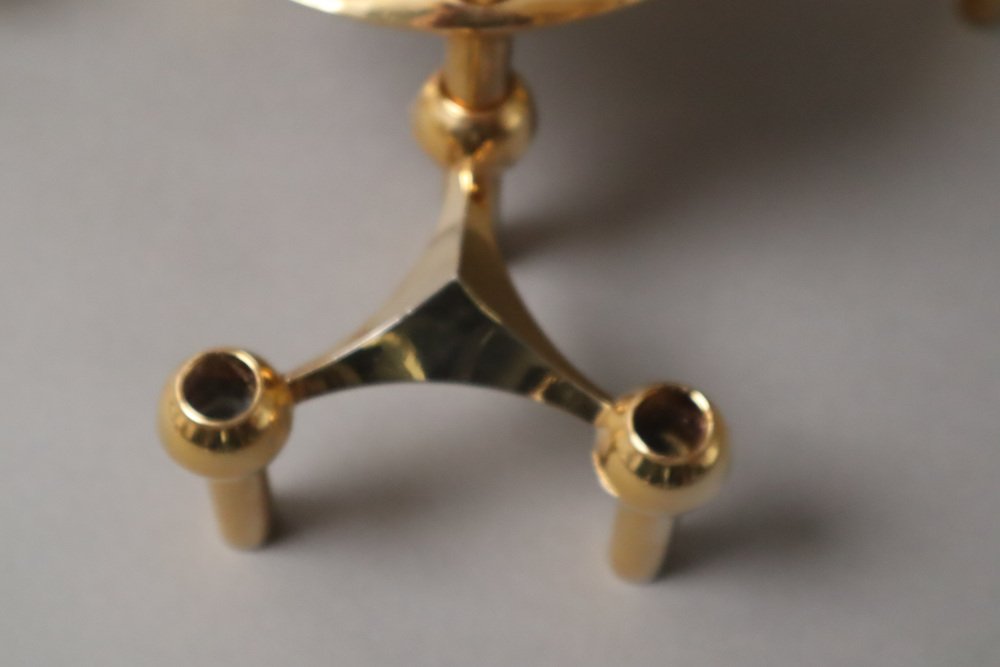 Gilded Candleholders from Nagel, 1970s, Set of 4