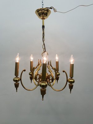 Gilded Chandelier by Gaetano Sciolari, 1960s-BGP-1765695