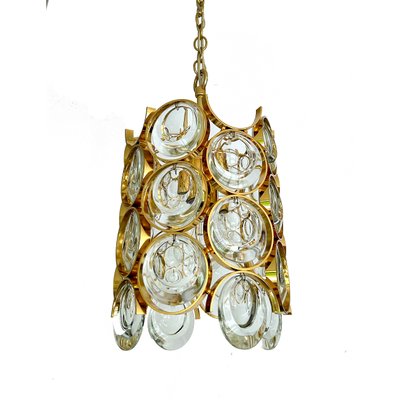 Gilded Crystal Glass Pendant Light from Palwa, 1960s-GUT-2034619