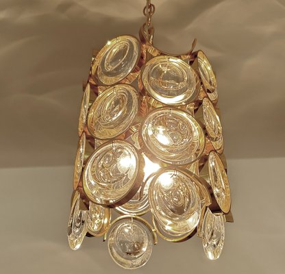 Gilded Crystal Glass Pendant Light from Palwa, 1960s-GUT-2034619