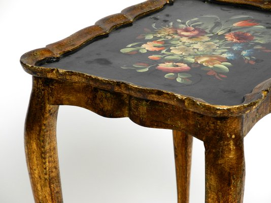 Gilded Frame Wooden Side Table, 1900-RR-1314101