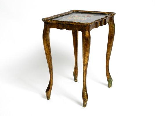 Gilded Frame Wooden Side Table, 1900-RR-1314101