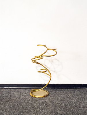 Gilded Iron Abstract Umbrella Stand, Italy, 1960s-VCV-1188023