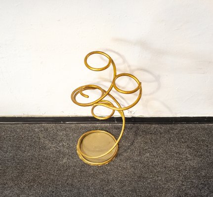 Gilded Iron Abstract Umbrella Stand, Italy, 1960s-VCV-1188023