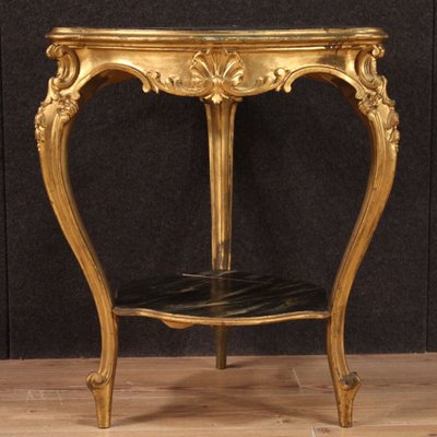 Gilded & Lacquered Coffee Table with Faux Marble-RP-902473