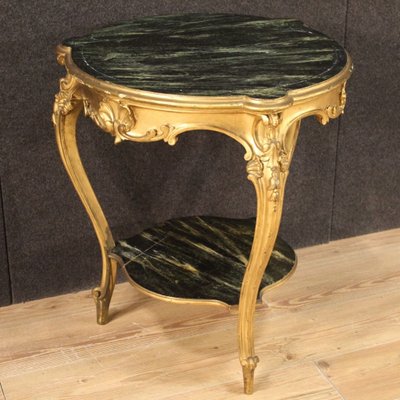 Gilded & Lacquered Coffee Table with Faux Marble-RP-902473