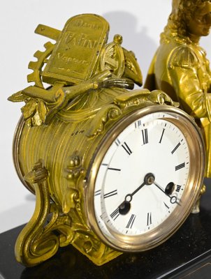 Gilded Marble Clock by Denis Papin, Early 20th Century-RVK-1764643