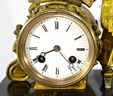 Gilded Marble Clock by Denis Papin, Early 20th Century-RVK-1764643