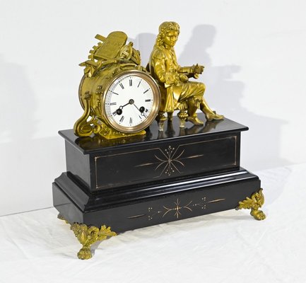 Gilded Marble Clock by Denis Papin, Early 20th Century-RVK-1764643