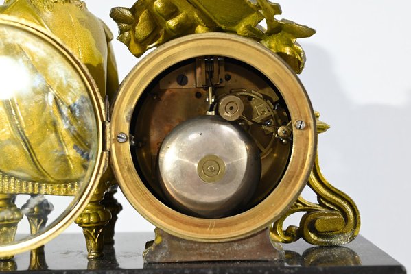 Gilded Marble Clock by Denis Papin, Early 20th Century-RVK-1764643