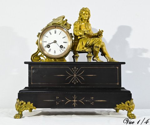 Gilded Marble Clock by Denis Papin, Early 20th Century-RVK-1764643