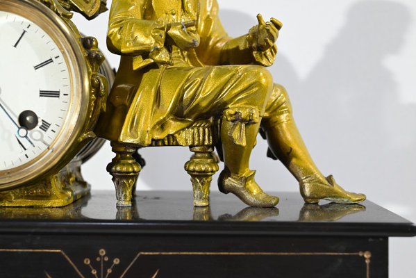 Gilded Marble Clock by Denis Papin, Early 20th Century-RVK-1764643