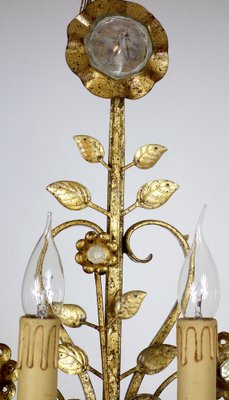 Gilded Metal & Crystal Wall Lamps from Maison Bagues, 1960s, Set of 2-NGU-1786875