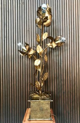 Gilded Metal Florentine Table or Floor Lamp by Hans Kögl, 1960s-JP-768839