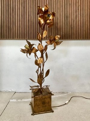 Gilded Metal Florentine Table or Floor Lamp by Hans Kögl, 1960s-JP-768839