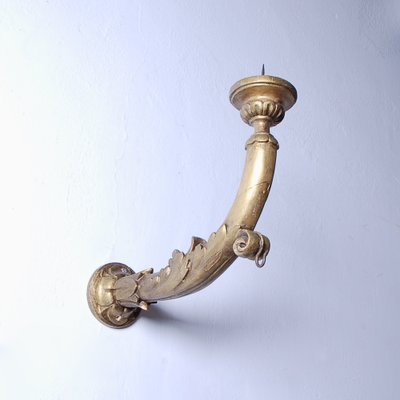 Gilded Wooden Wall Candleholder, 1950s-XSG-1737143