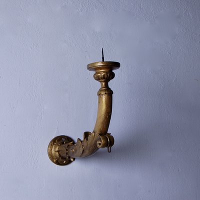 Gilded Wooden Wall Candleholder, 1950s-XSG-1737143