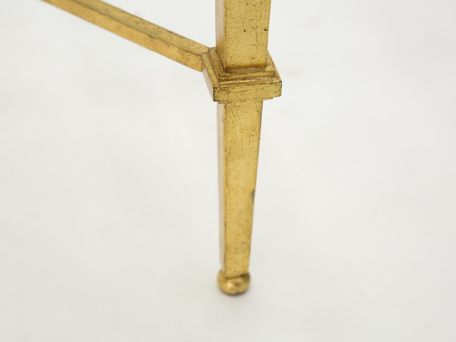 Gilded Wrought Iron End Table by Roger Thibier, 1960s