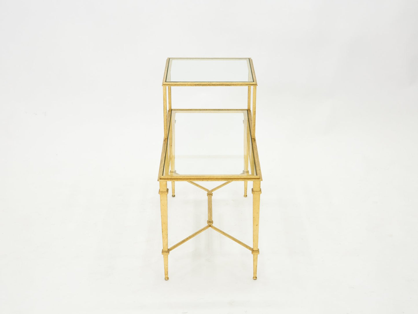 Gilded Wrought Iron End Table by Roger Thibier, 1960s