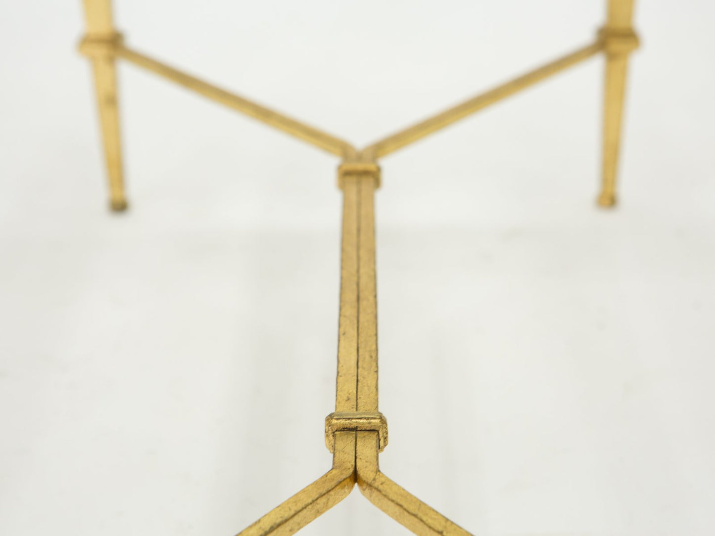 Gilded Wrought Iron End Table by Roger Thibier, 1960s