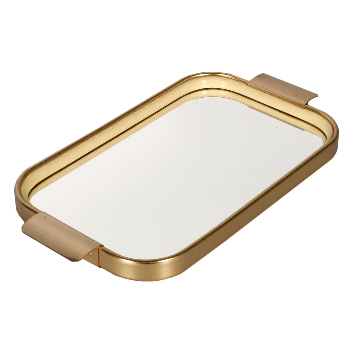 Gilt Aluminium, Mirror & Rubber Serving Tray by Carlo Sarpa, 1960s