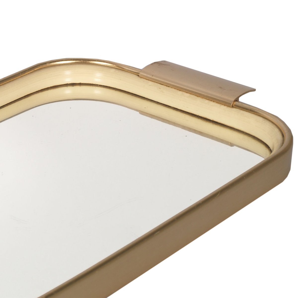 Gilt Aluminium, Mirror & Rubber Serving Tray by Carlo Sarpa, 1960s