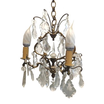 Gilt and Crystal Chandelier-HLV-1819765