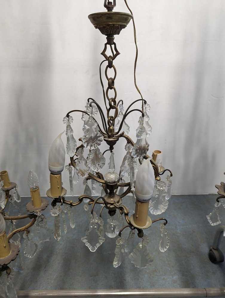 Gilt and Crystal Chandelier