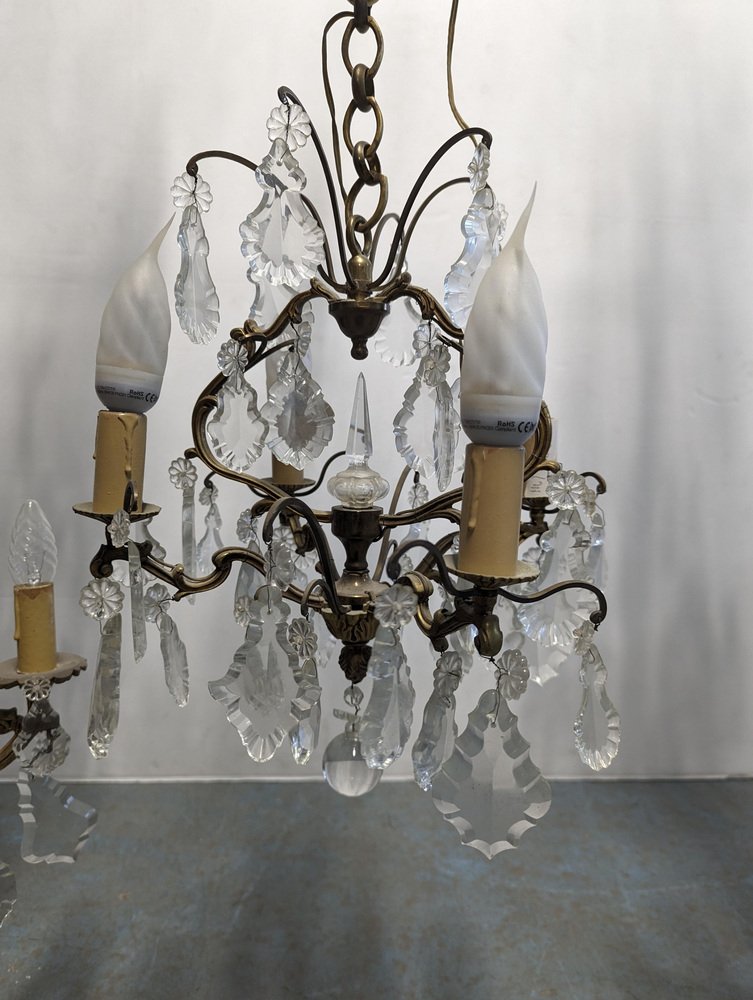 Gilt and Crystal Chandelier