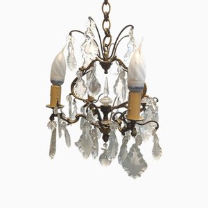 Gilt and Crystal Chandelier-HLV-1819765