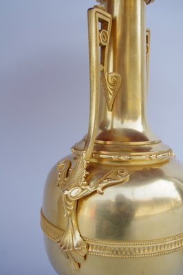 Gilt Brass and Bronze Bottle-Shaped Lamps, 1880s, Set of 2-CEJ-488247