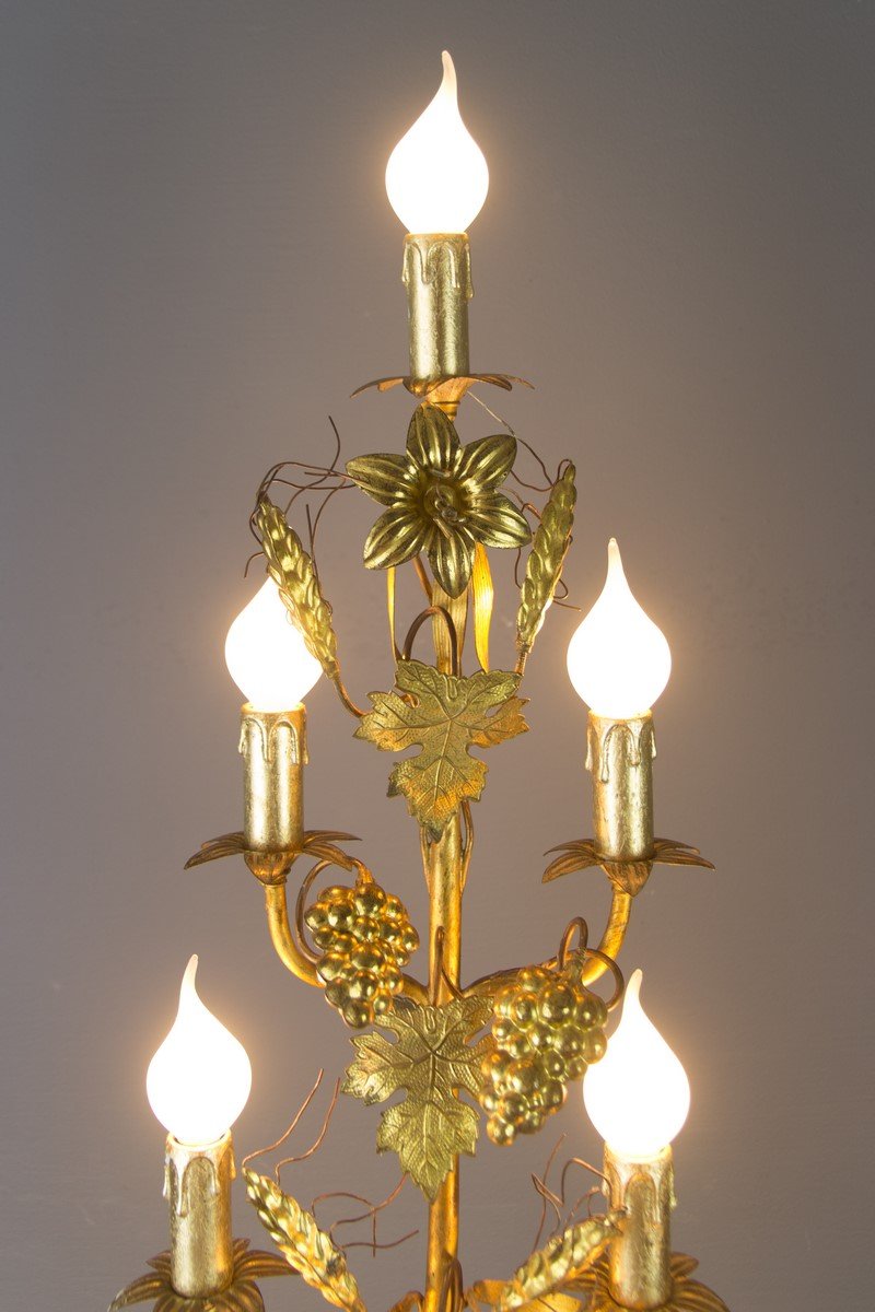 Gilt Brass and Bronze Electrified French Candelabra