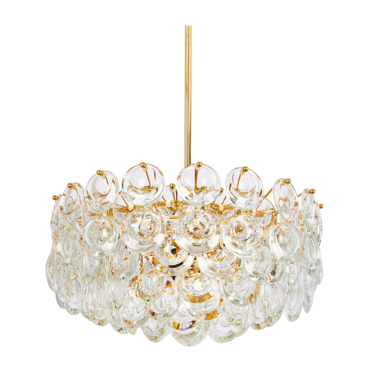 Gilt Brass and Crystal Chandelier by Palwa, 1970s