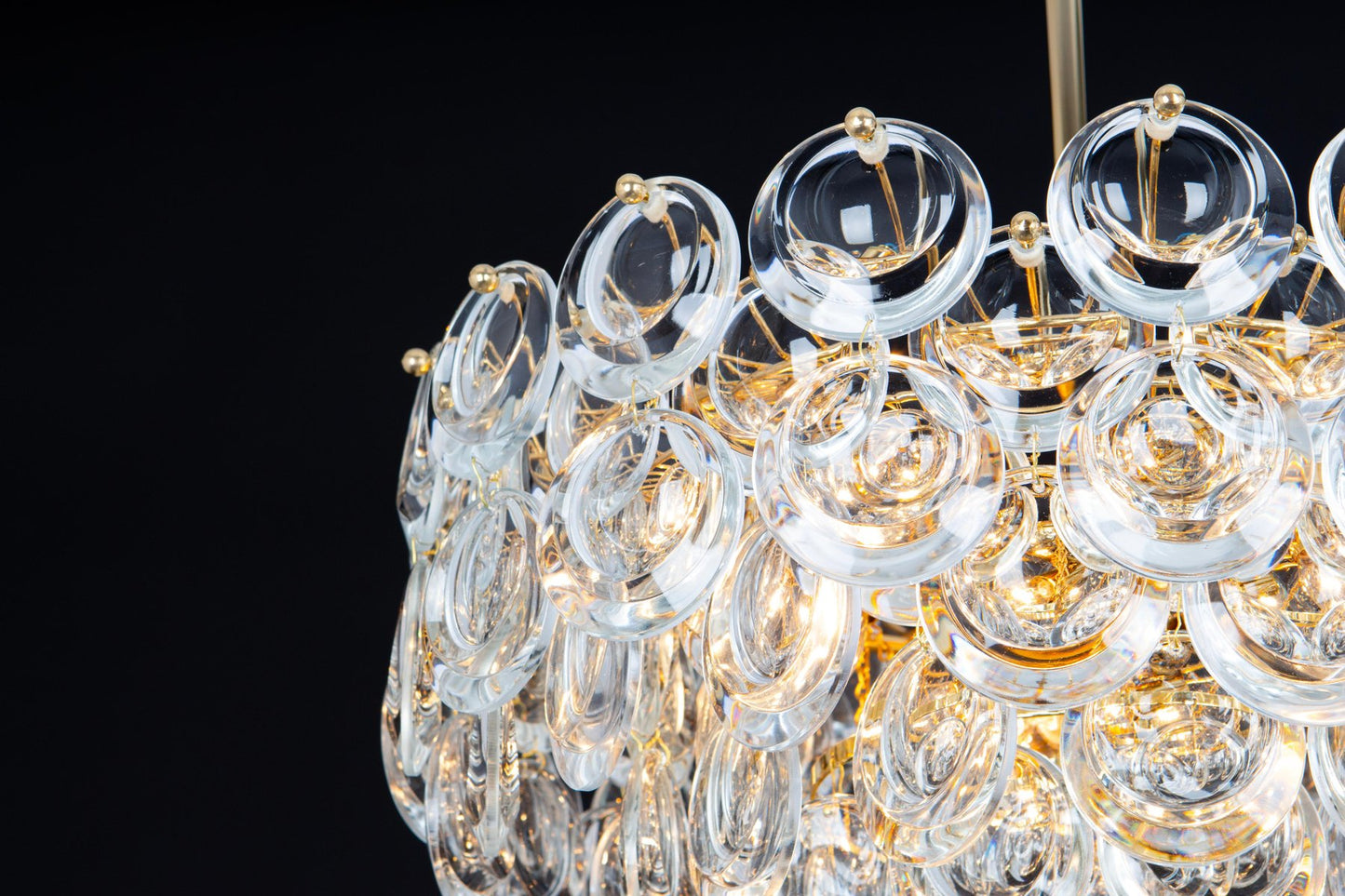 Gilt Brass and Crystal Chandelier by Palwa, 1970s