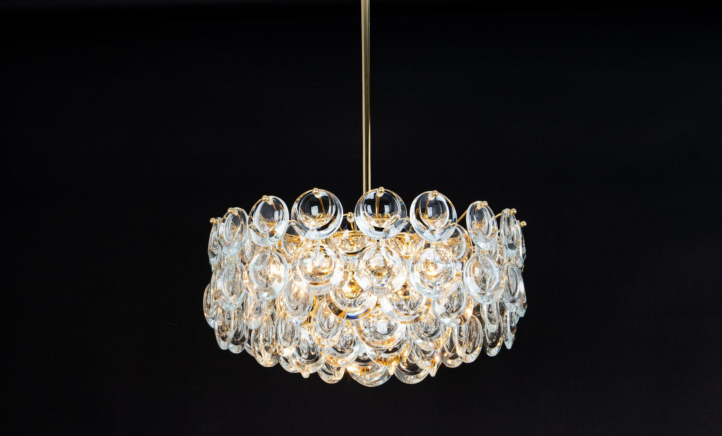 Gilt Brass and Crystal Chandelier by Palwa, 1970s