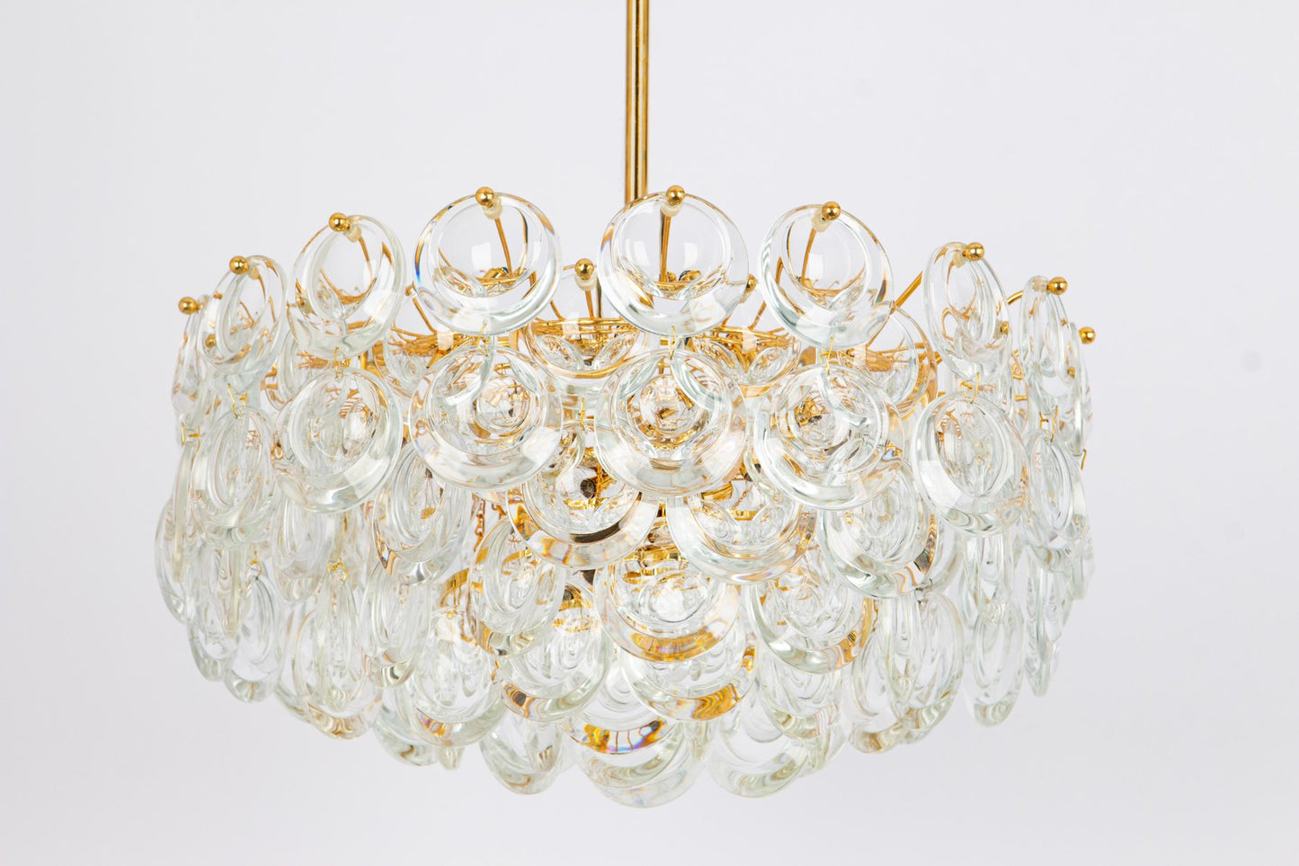 Gilt Brass and Crystal Chandelier by Palwa, 1970s