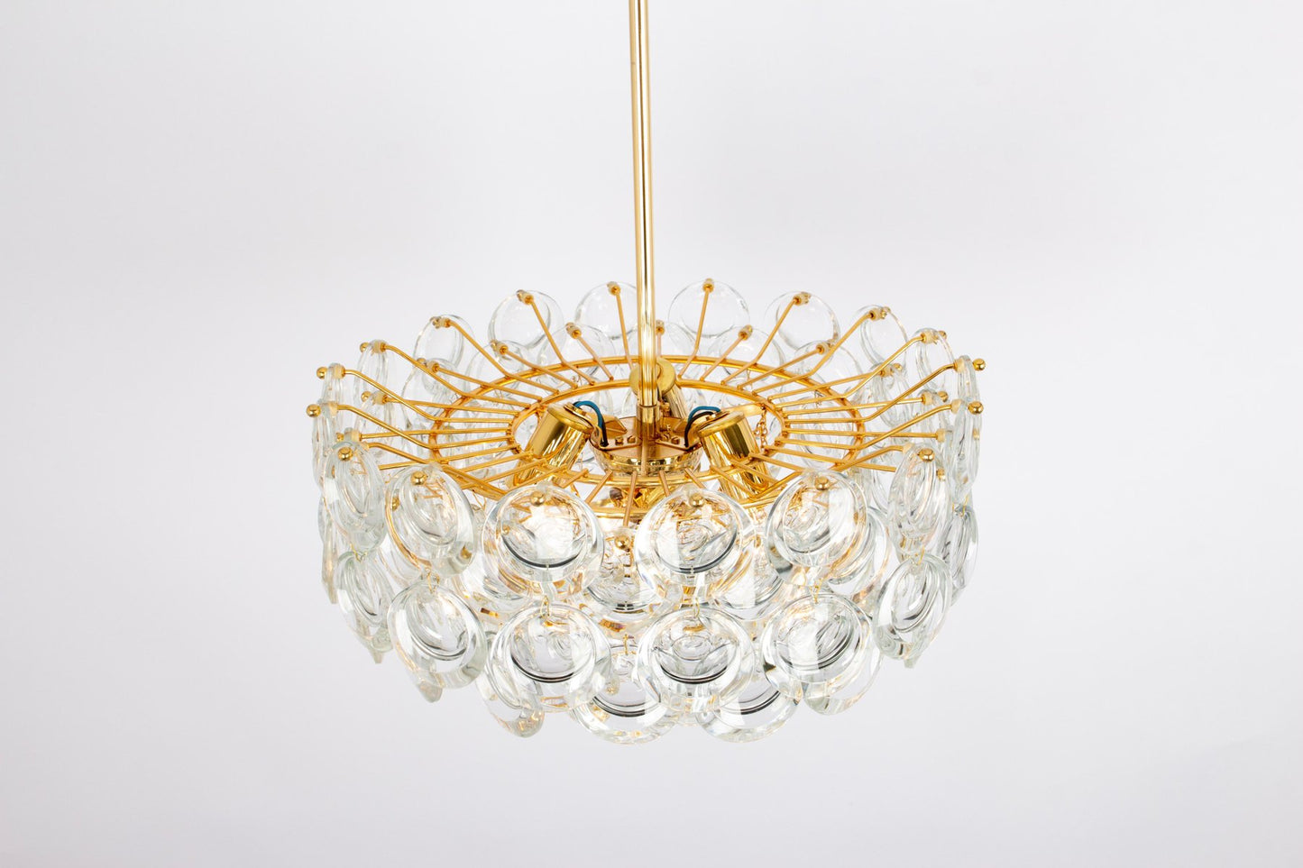 Gilt Brass and Crystal Chandelier by Palwa, 1970s