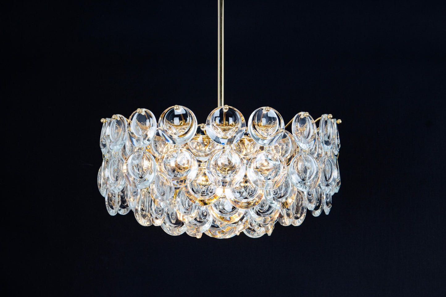 Gilt Brass and Crystal Chandelier by Palwa, 1970s