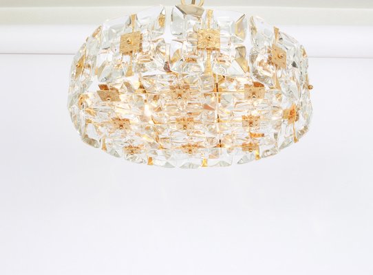 Gilt Brass and Crystal Chandelier by Sciolari for Palwa, Germany, 1970s-UGR-1085646