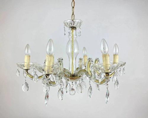 Gilt Brass and Crystal Chandelier from Maria Theresa, 1960s-GYX-1359808