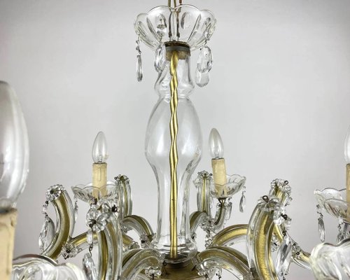 Gilt Brass and Crystal Chandelier from Maria Theresa, 1960s-GYX-1359808