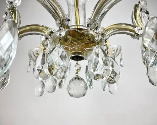 Gilt Brass and Crystal Chandelier from Maria Theresa, 1960s-GYX-1359808